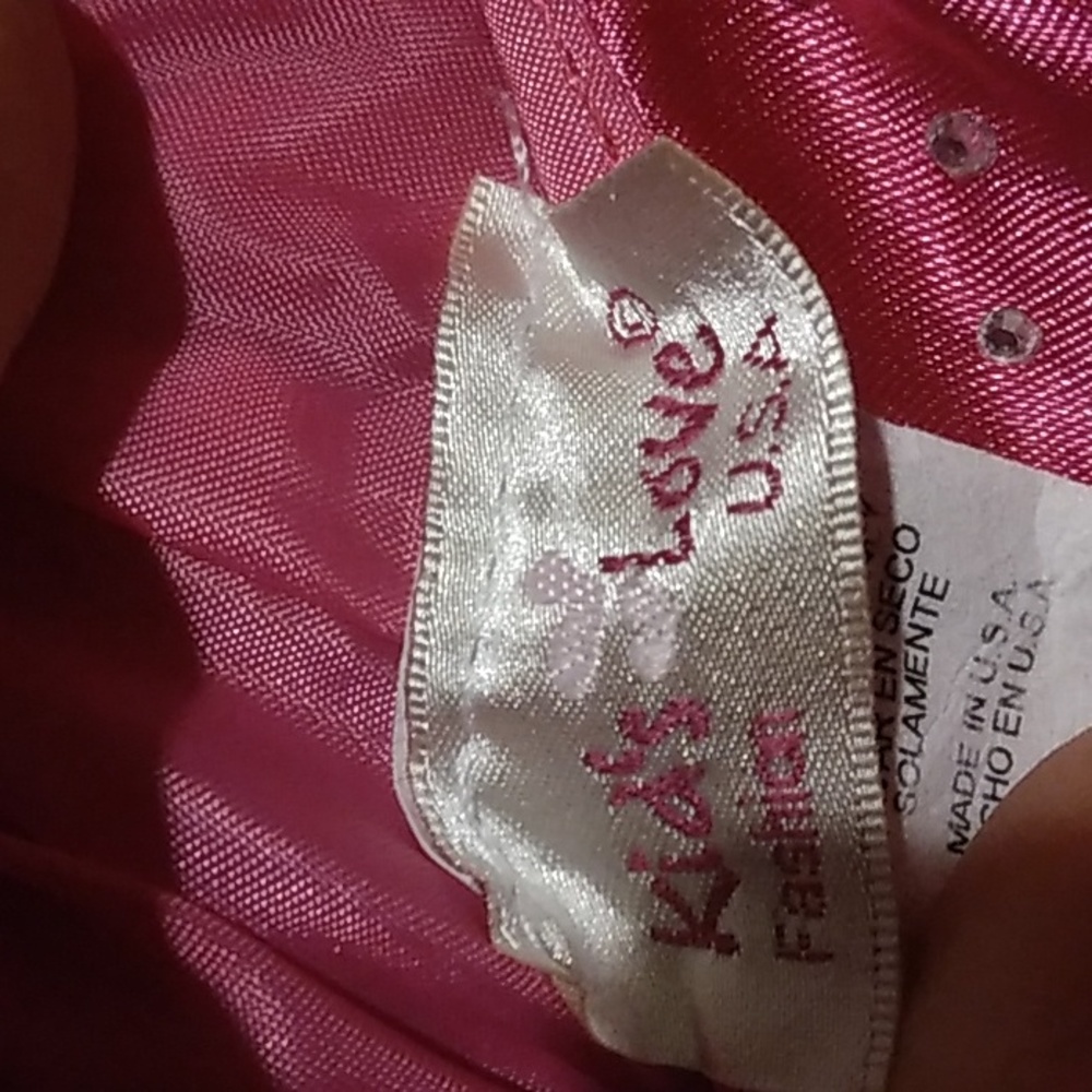 Kids fashion prom formal wear dress hot pink size8